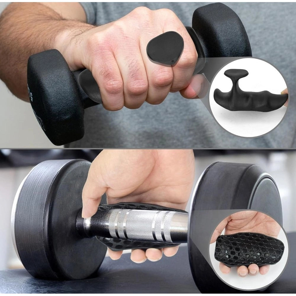 Generic Pack of 2 Silicone Gym Grips Pads (Multicolor)